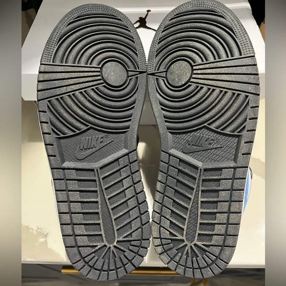 Women’s Jordan 1 Low Black University Blue- White Size 7.5; worn once for photos - Picture 2 of 9